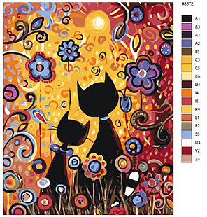 Картина по номерам Котики в цветах 40 x 50 | KTMK-68372 | SLAVINA, фото 2