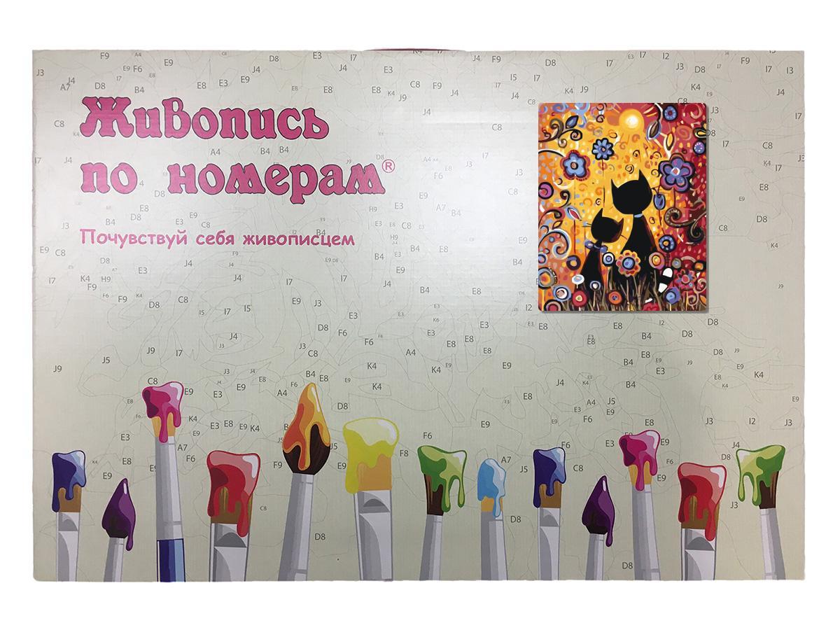 Картина по номерам Котики в цветах 40 x 50 | KTMK-68372 | SLAVINA - фото 3 - id-p196789476