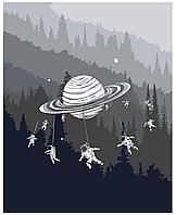 Картина по номерам Сатурн и космонавты 40 x 50 | Z-AB668 | SLAVINA
