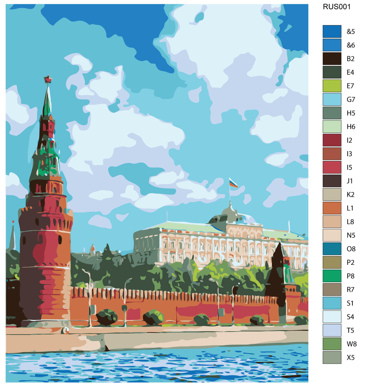 Картина по номерам Москва-река 40 x 50 | RUS001 | SLAVINA - фото 2 - id-p196789542