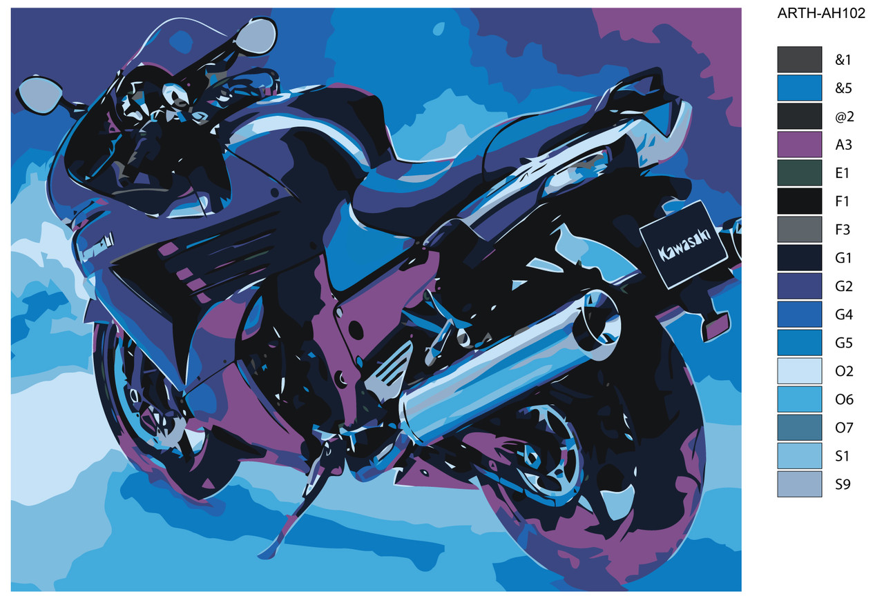 Картина по номерам Мотоцикл 40 x 50 | ARTH-AH102 | SLAVINA - фото 2 - id-p196789544