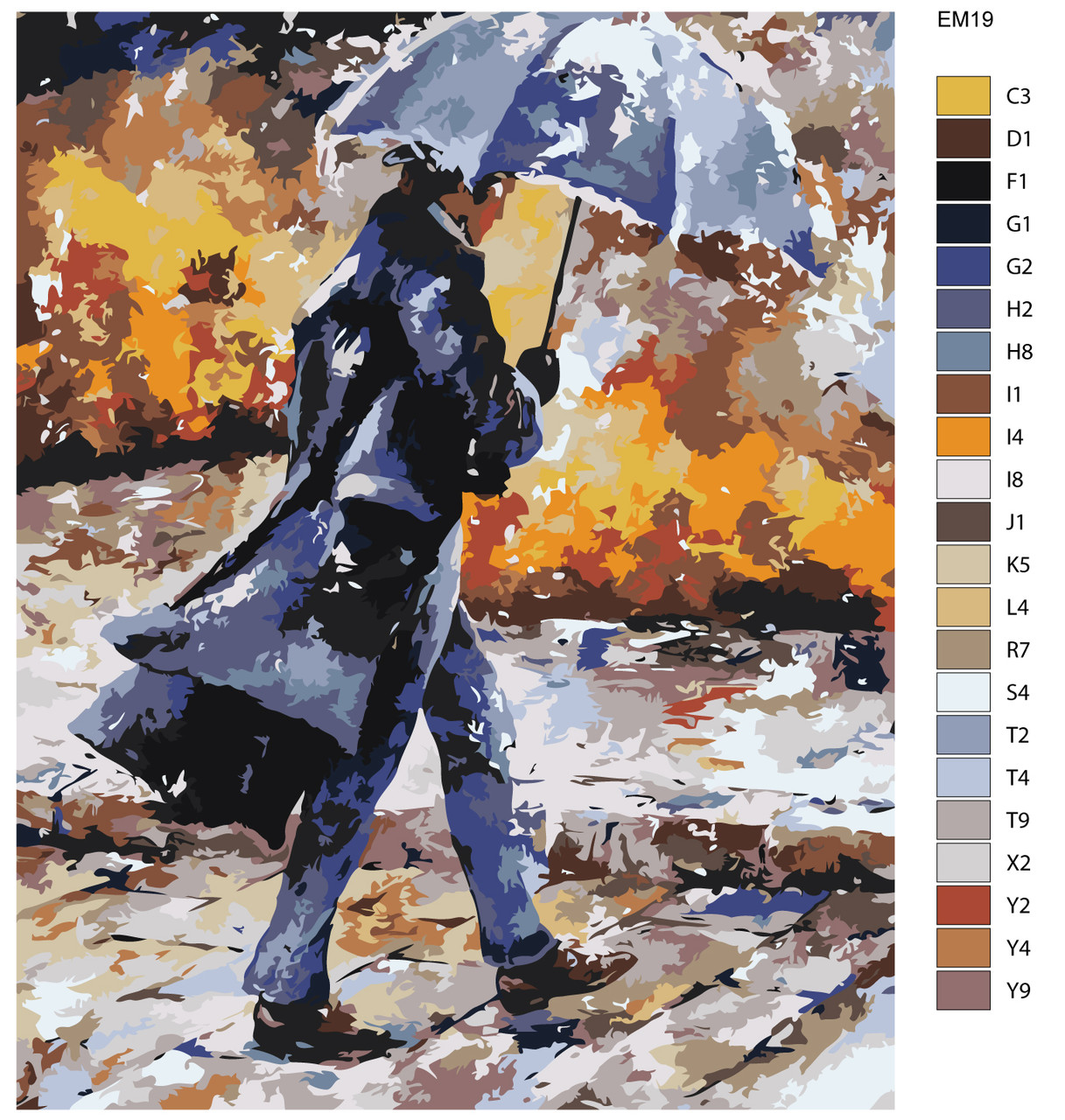 Картина по номерам Мужчина под зонтом Эмерико Имре Тот 40 x 50 | EM19 | SLAVINA - фото 2 - id-p196789549
