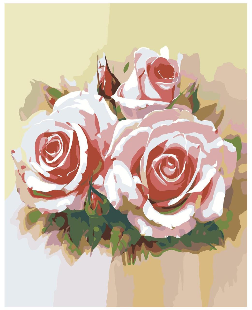 Картина по номерам Нежные розы 40 x 50 | F10 | SLAVINA