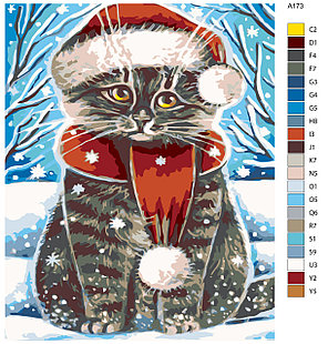 Картина по номерам Новогодний котенок 40 x 50 | A173 | SLAVINA, фото 2