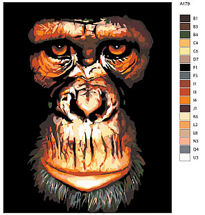 Картина по номерам Обезьяна 40 x 50 | A179 | SLAVINA, фото 2