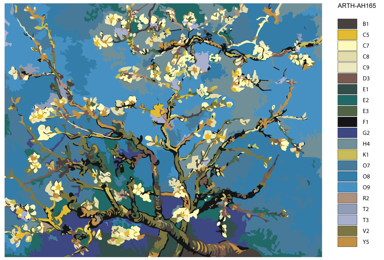 Картина по номерам Цветущие ветки миндаля. Ван Гог 40 x 50 | ARTH-AH165 | SLAVINA - фото 2 - id-p196790583