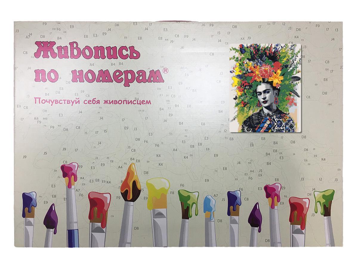 Картина по номерам Фрида Кало с цветами 40 x 50 | Z-AB185 | SLAVINA - фото 3 - id-p196790604