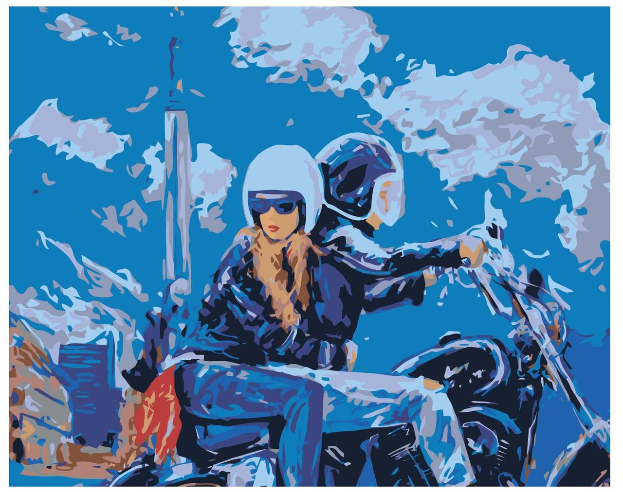Картина по номерам Пара на мотоцикле 40 x 50 | LV22 | SLAVINA - фото 1 - id-p196789605