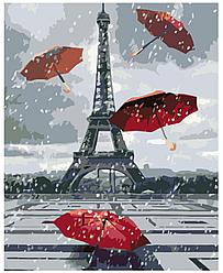 Картина по номерам Париж. Летящие зонтики 40 x 50 | KTMK-85496 | SLAVINA