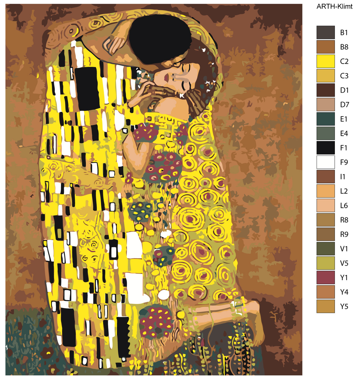 Картина по номерам Поцелуй. Густав Климт 40 x 50 | ARTH-Klimt | SLAVINA - фото 2 - id-p196789638