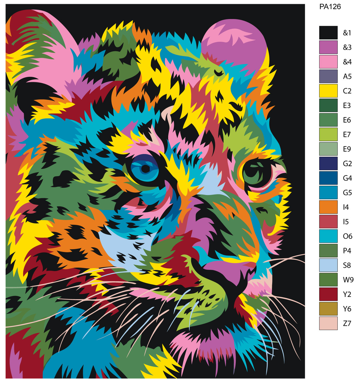 Картина по номерам Разноцветный леопард 40 x 50 | PA126 | SLAVINA - фото 2 - id-p196790646