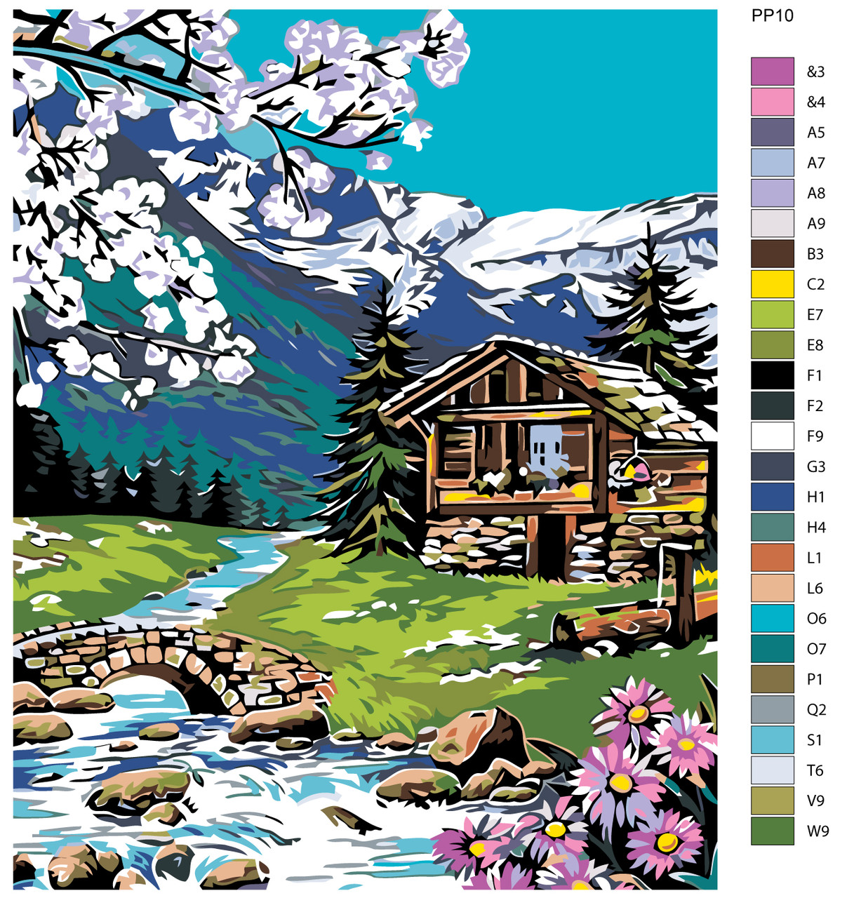 Картина по номерам Весна в горах 40 x 50 | PP10 | SLAVINA - фото 2 - id-p196790654
