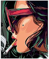 Картина по номерам Девушка с сигаретой 40 x 50 | AYAY-22101 | SLAVINA