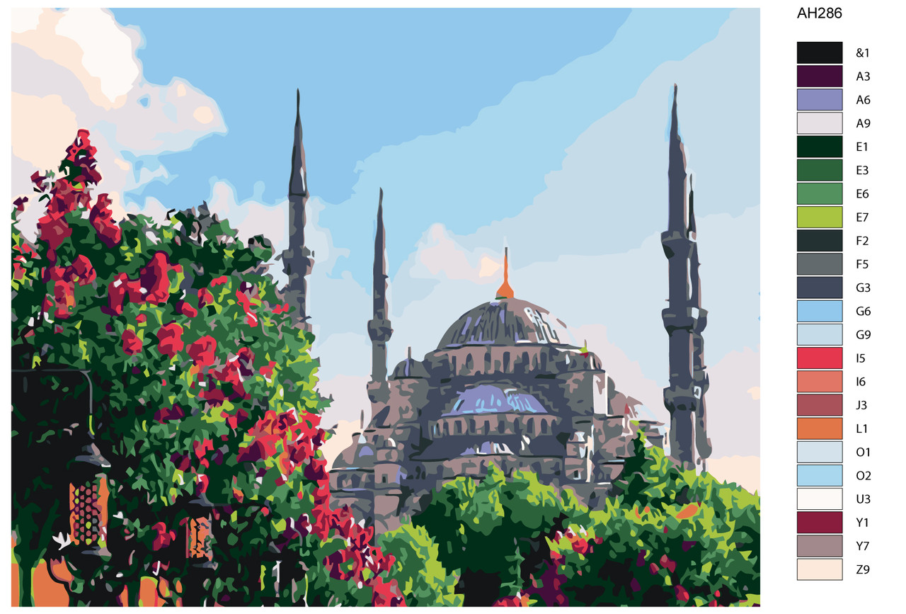 Картина по номерам Весенний Стамбул 40 x 50 | ARTH-AH286 | SLAVINA - фото 2 - id-p196790671