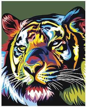 Картина по номерам Радужный тигр 40 x 50 | PA10 | SLAVINA, фото 2