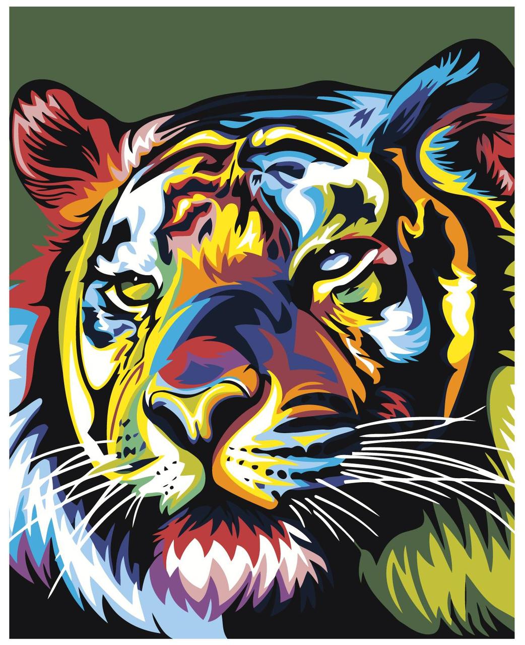 Картина по номерам Радужный тигр 40 x 50 | PA10 | SLAVINA - фото 1 - id-p196789669