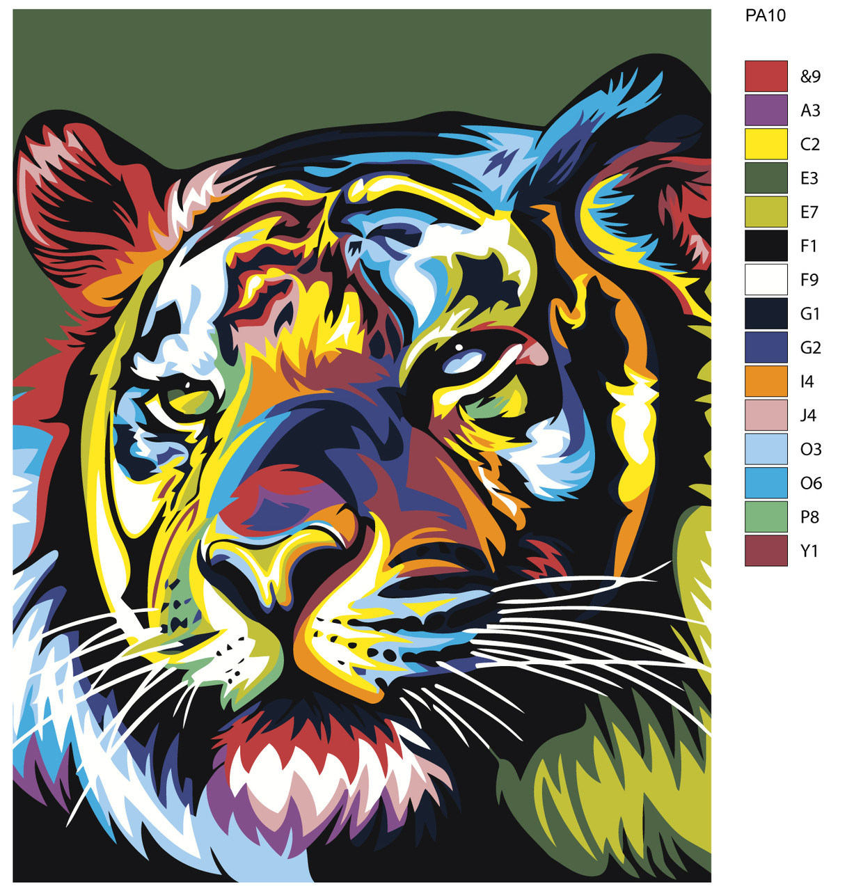Картина по номерам Радужный тигр 40 x 50 | PA10 | SLAVINA - фото 2 - id-p196789669
