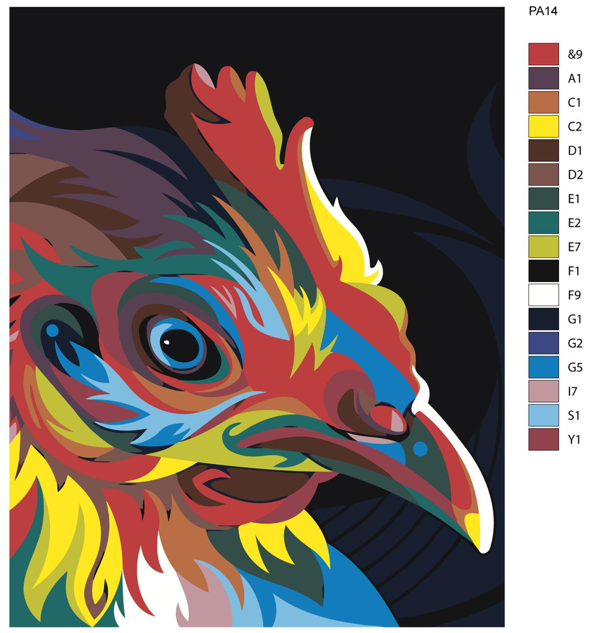 Картина по номерам Разноцветная курочка 40 x 50 | PA14 | SLAVINA - фото 2 - id-p196789672
