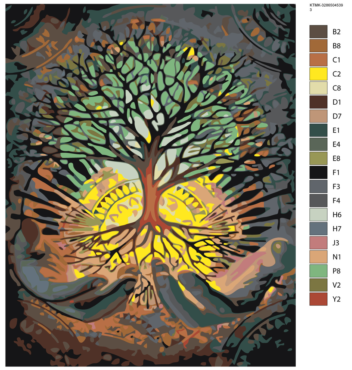 Картина по номерам Древо жизни 40 x 50 | KTMK-32865045393 | SLAVINA - фото 2 - id-p196790674