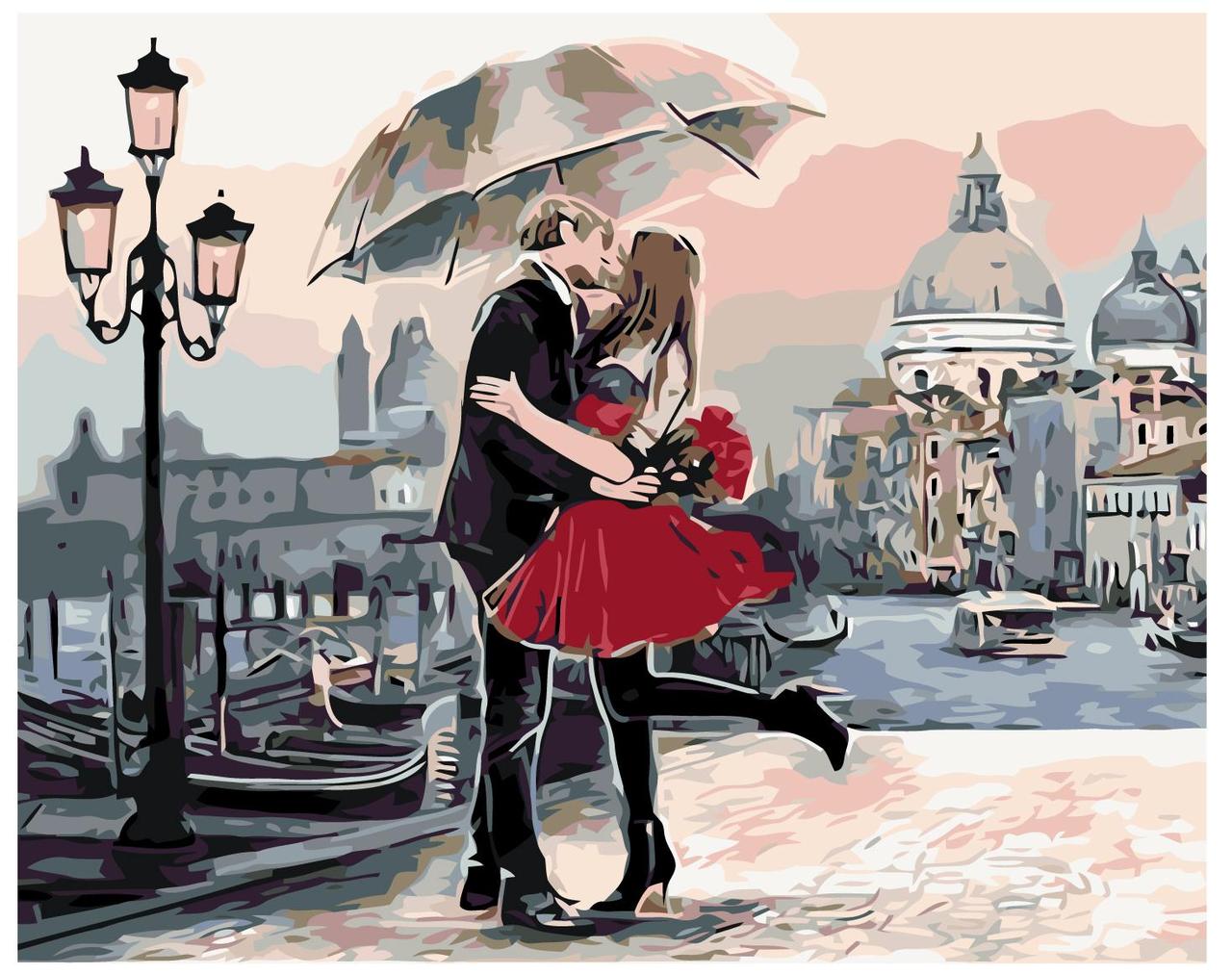 Картина по номерам Поцелуй в Венеции 40 x 50 | KTMK-36982 | SLAVINA