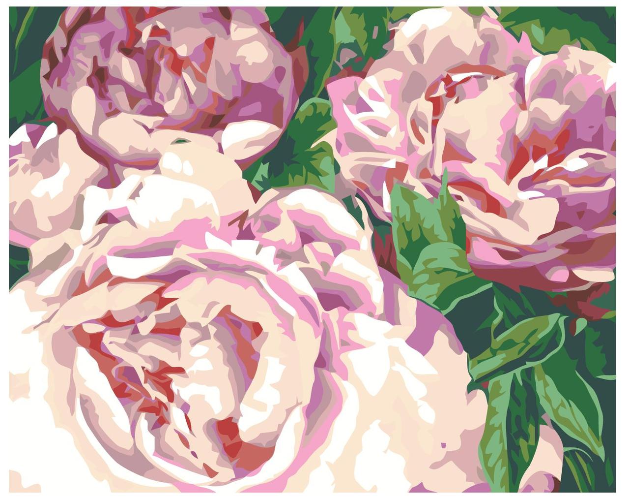 Картина по номерам Розовые цветы 40 x 50 | ELLU19 | SLAVINA