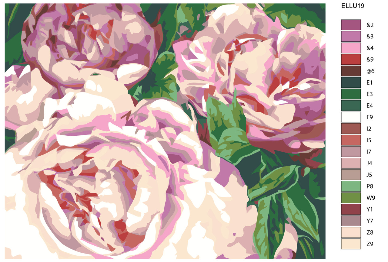 Картина по номерам Розовые цветы 40 x 50 | ELLU19 | SLAVINA - фото 2 - id-p196789690