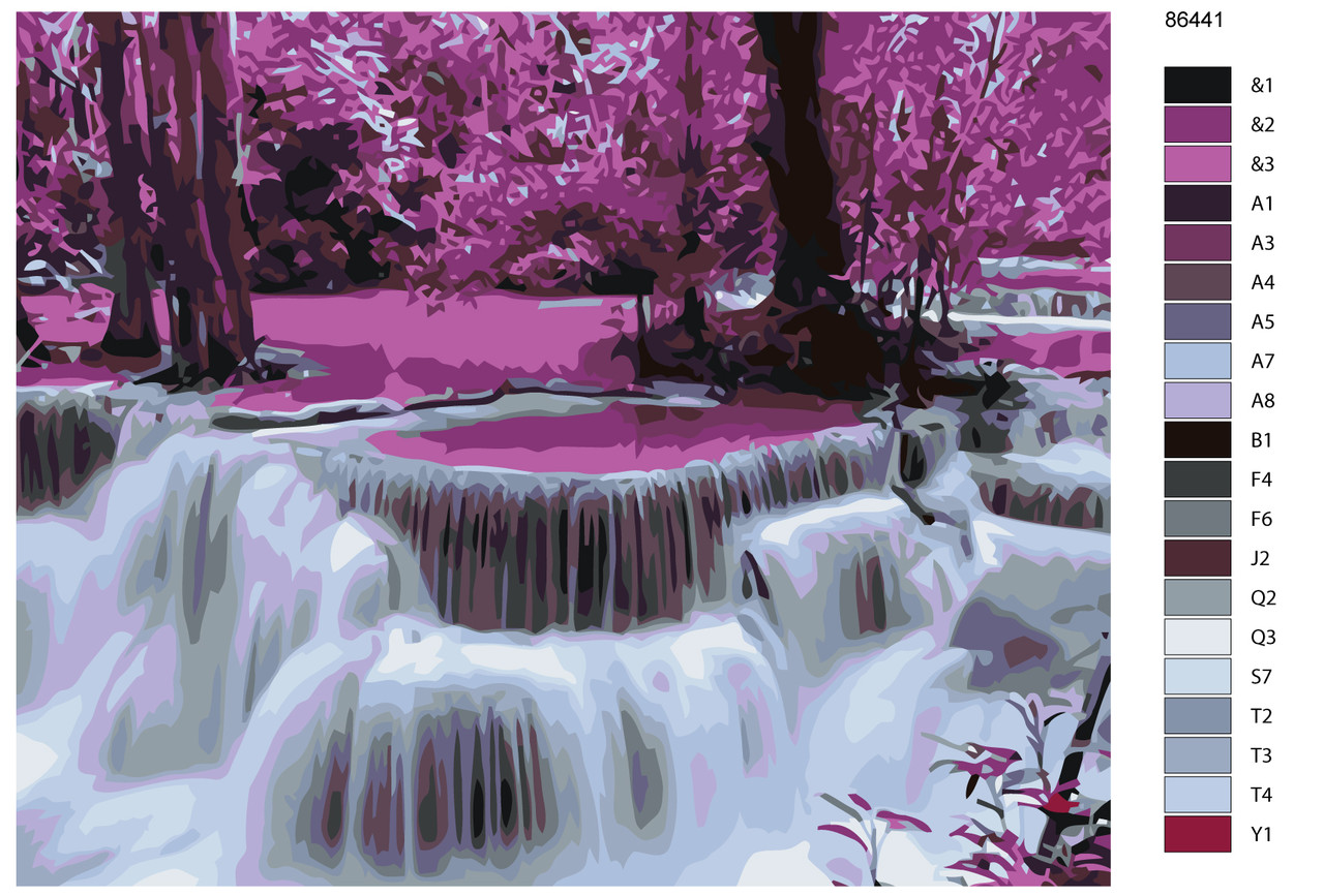 Картина по номерам Розовый водопад 40 x 50 | KTMK-86441 | SLAVINA - фото 2 - id-p196790691