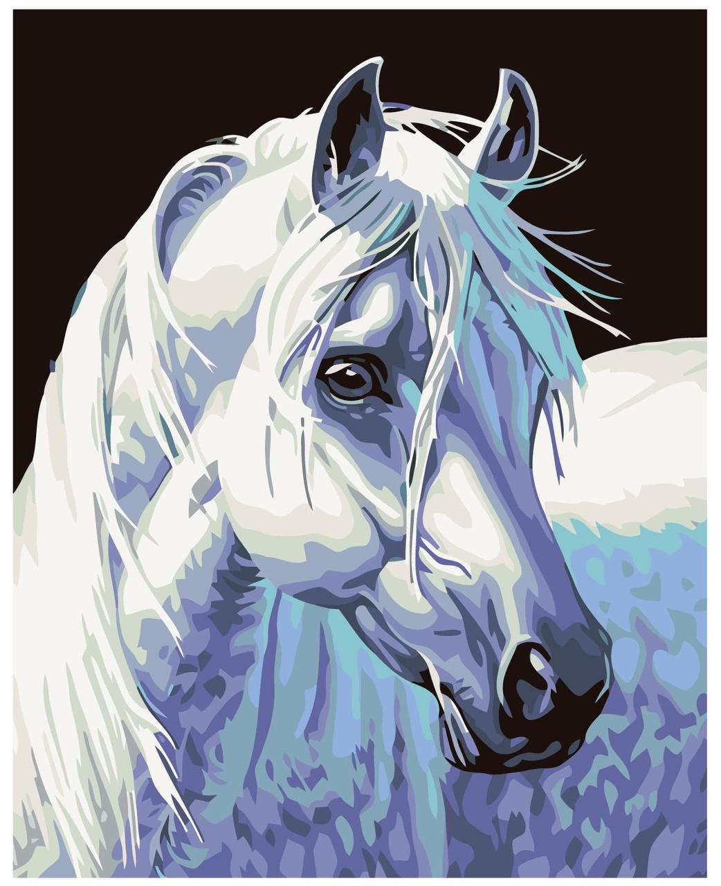 Картина по номерам Белый конь 40 x 50 | KTMK-66514 | SLAVINA - фото 1 - id-p196790699