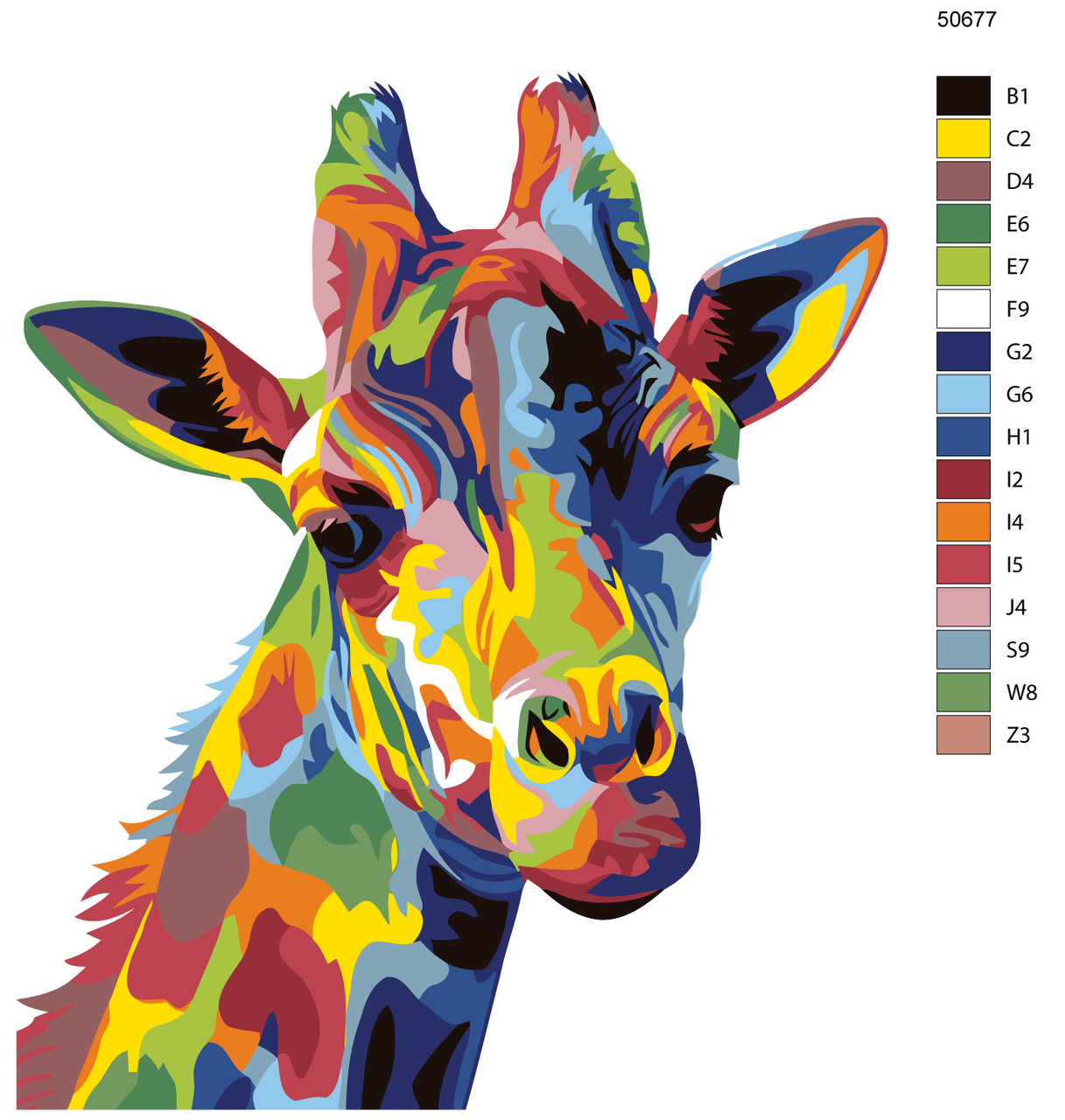 Картина по номерам Разноцветный жираф 40 x 50 | KTMK-50677 | SLAVINA - фото 2 - id-p196790714