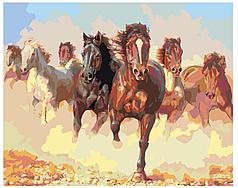Картина по номерам Табун лошадей 40 x 50 | ARTH-AH91V | SLAVINA