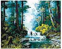 Картина по номерам Лесной водопад 40 x 50 | KTMK-90161 | SLAVINA