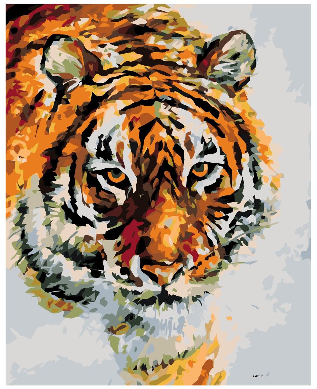 Картина по номерам Тигр на снегу Леонид Афремов 40 x 50 | LA32 | SLAVINA