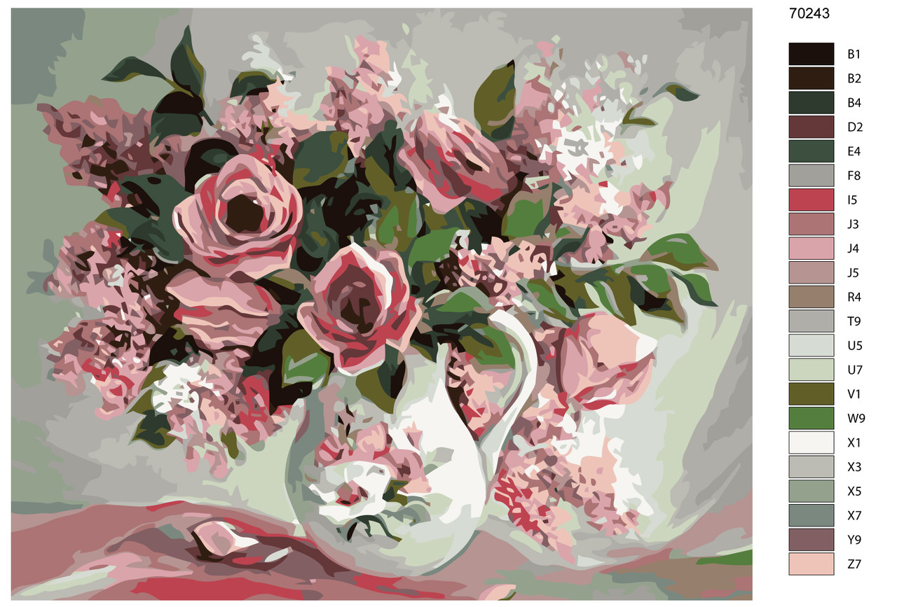 Картина по номерам Розовый букет 40 x 50 | KTMK-70243 | SLAVINA - фото 2 - id-p196790795