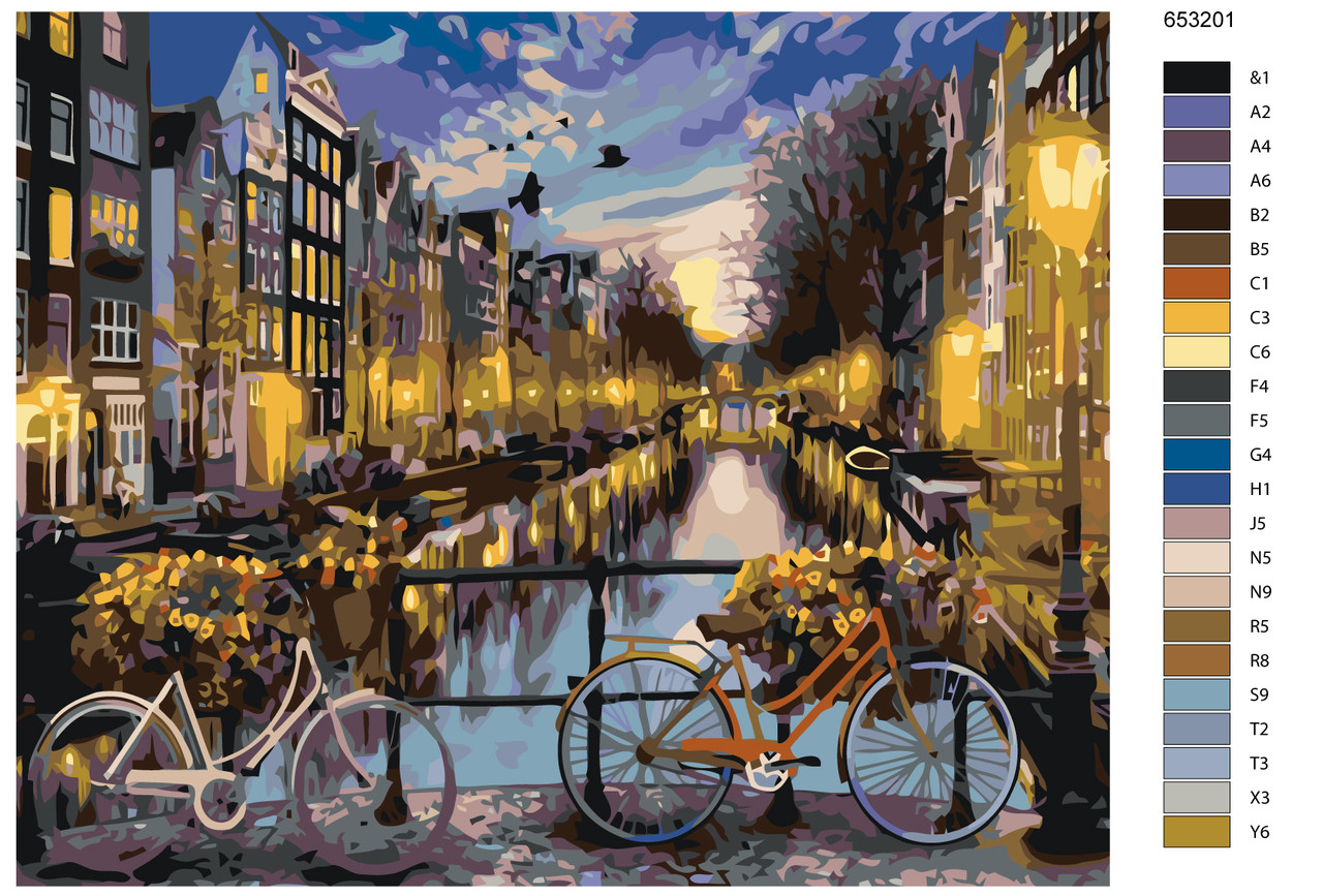 Картина по номерам Вечерний Амстердам 40 x 50 | KTMK-653201 | SLAVINA - фото 2 - id-p196790796