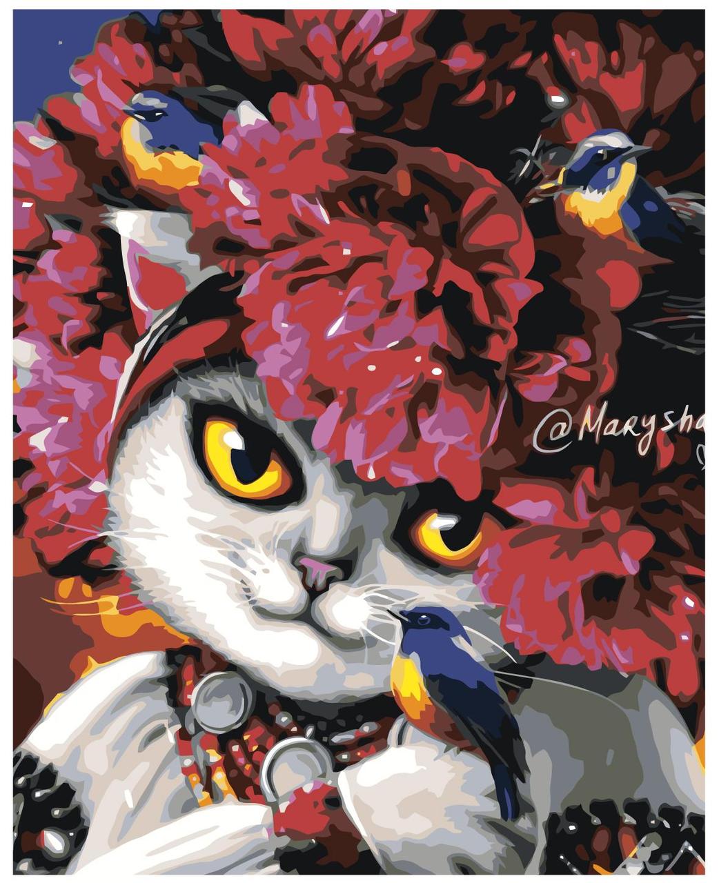 Картина по номерам Цветущая кошка 40 x 50 | ANNA-1006022 | SLAVINA
