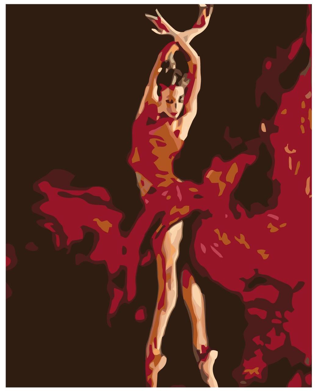 Картина по номерам Балерина в красном 40 x 50 | KTMK-11500 | SLAVINA - фото 1 - id-p196790802