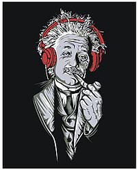 Картина по номерам Эйнштейн в наушниках 40 x 50 | IIIR-pr-260 | SLAVINA