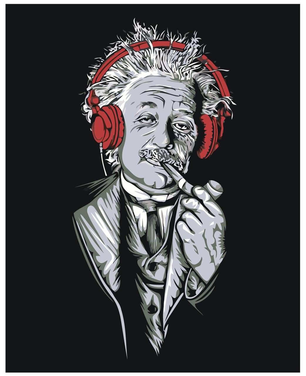 Картина по номерам Эйнштейн в наушниках 40 x 50 | IIIR-pr-260 | SLAVINA - фото 1 - id-p196789818