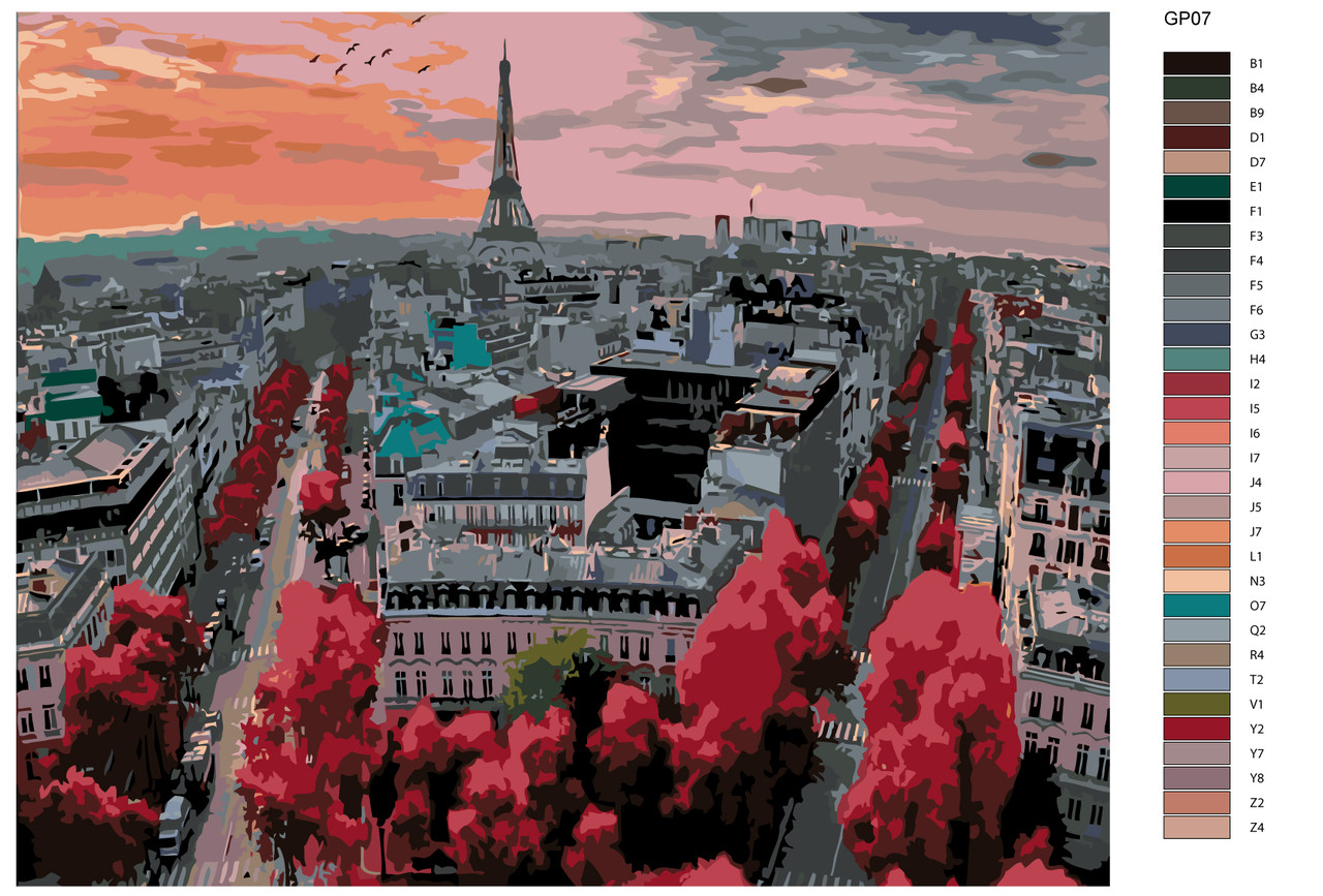 Картина по номерам Вид на Париж 40 x 50 | GP07 | SLAVINA - фото 2 - id-p196789849