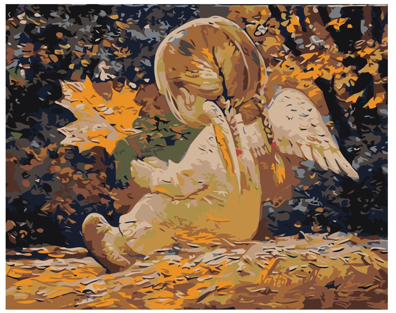 Картина по номерам Ангел с кленовым листом 40 x 50 | RA291 | SLAVINA - фото 1 - id-p196789871