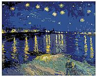 Картина по номерам Звездная ночь над Роной. Ван Гог 40 x 50 | ARTH-AH323 | SLAVINA