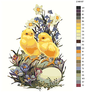 Картина по номерам Цыплята и цветы 40 x 50 | Z-NA167 | SLAVINA, фото 2
