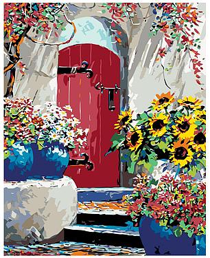 Картина по номерам Цветы у двери 40 x 50 | RA220 | SLAVINA, фото 2