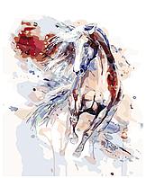 Картина по номерам Белая лошадь 40 x 50 | KTMK-486633 | SLAVINA