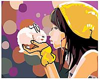 Картина по номерам Девочка с кроликом 40 x 50 | KTMK-97989 | SLAVINA