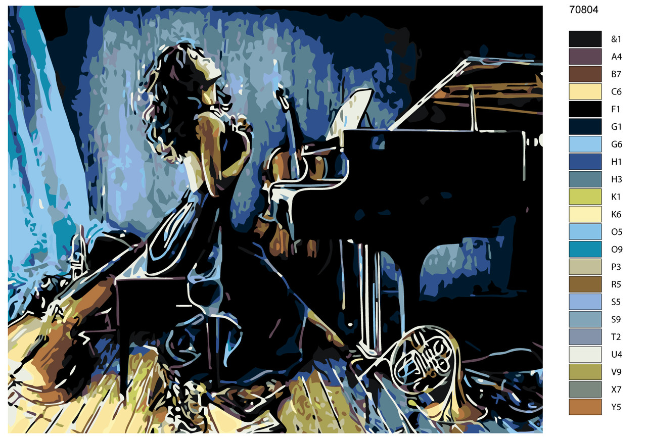 Картина по номерам Девушка у рояля 40 x 50 | KTMK-70804 | SLAVINA - фото 2 - id-p196790925