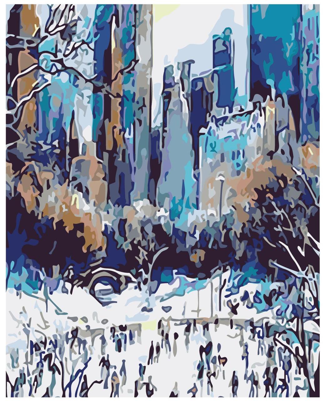 Картина по номерам Ледовый каток в мегаполисе 40 x 50 | KTMK-33943 | SLAVINA
