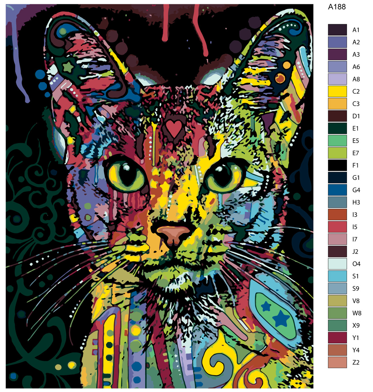 Картина по номерам Разноцветный кот 40 x 50 | Z-A188 | SLAVINA - фото 2 - id-p196789932