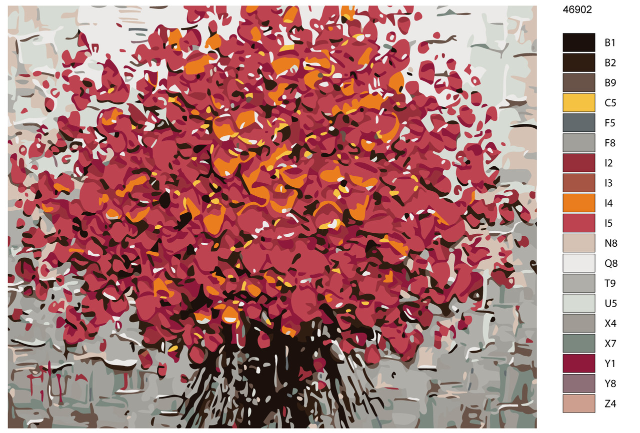 Картина по номерам Букет красных цветов. Абстракция 40 x 50 | KTMK-46902 | SLAVINA - фото 2 - id-p196790943