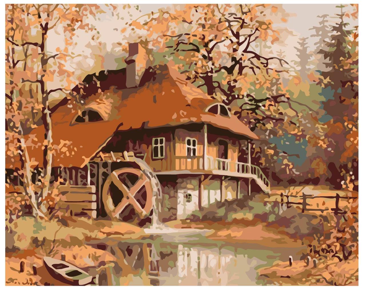 Картина по номерам Дом в лесу 40 x 50 | KTMK-70092 | SLAVINA - фото 1 - id-p196790945